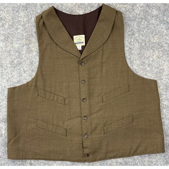 River Junction Trade Co Mens Vest Size 2XL 50 Ranch Western Cowboy Rodeo Brown - Picture 1 of 7